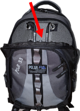 Front pocket of AT6101C opens for controller access