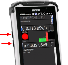 On the left side of the handheld computer are two buttons that control volume