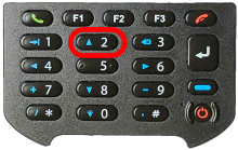 The "2" button on the keypad