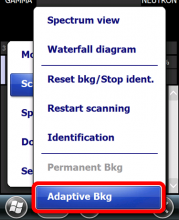 The Adaptive Bkg option is the bottom option in the Scanner menu