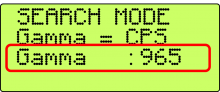 PRM-470 Display showing Elevated Counts Mode=SEARCH
