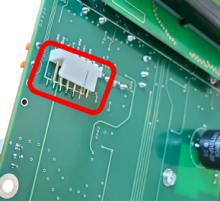 Overlay connection contacts are on the left side of display circuit board