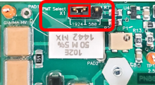 The 1924 contact jumper location is on the GHA-472 board edge above and to the left of the hexagonal mounting nut