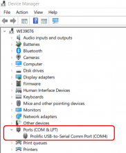 Use Device Manager of computer to find COM port numbers