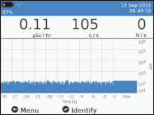 VeriFinder displays counts and graph while searching and no alarm