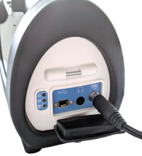 Connector ports open with battery charger cable connected