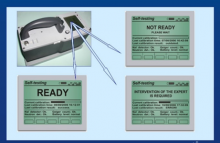 Going through initial start up = Not Ready screen; Successful start up = Ready screen; Faulty unit = screen stating "Intervention of the expert is required"