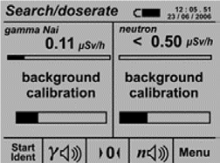Screen will display "background calibration" during background collection