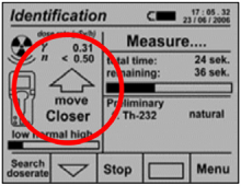Screen displays "Move Closer" when counts are too low