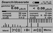 Search/Dose Rate screen image