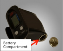 PM1703 Battery Cover Opened on the side of instrument