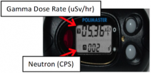 PM1703 display of Gamma dose rate