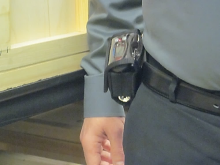 PM1703 is worn in a case on the hip