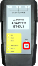 Power button of BT-DU3 located in lower right of controls