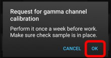 Screen request to start stabilization of backpack