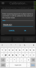 After calibration, enter the name of the scanning file to be created