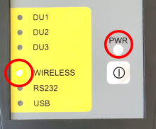 BT-DU3 shows wireless LED and power LED when communicating