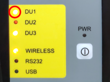LED for DU1 on BT-DU3 is circled