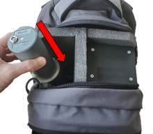 Install gamma detector into backpack