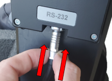 push the barrel of the connector to the plug on the neutron detector