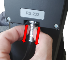 Neutron connector removed by pulling on barrel of connector