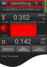 App shows label of Identifying at top of screen