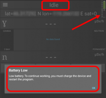 Screen display "Idle" and "Low Battery" when BT-DU3 discharged battery