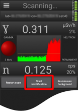 Button to start identification after alarm is in the middle