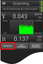 Screen displays "Restart scan" button to begin a new scan