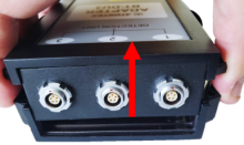 Slide end case cover with detector connection away from lower case