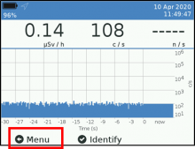 Screen menu option of "Menu"