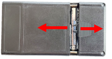 remove battery compartment cover, radiation pager