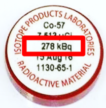 Radiation button source activity