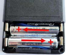 Batteries installed with correction direction of positive