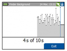 Finder mode starts charting counts in rolling display