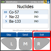 Press the far right button to exit Identification mode