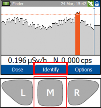 When in Finder Mode, enter Finder mode by pressing the center (M) button 