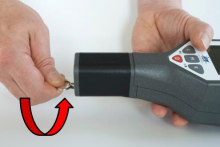 Screw in handle base turns counter clockwise to remove
