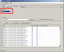 Menu for download files from device