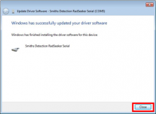 Button "close" for finishing installation