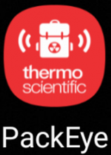 Red screen icon with white backpack and radiation alarm