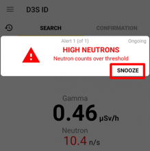 Snooze button after high neutron detection