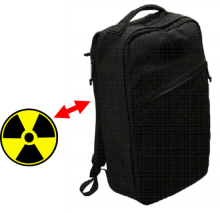 backpack detector moved away from radiation source