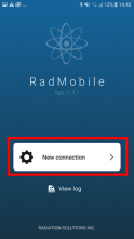 Button for "New connection" in RadMobile app