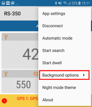 Screen displays "Background options"