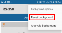 Screen displays "Reset background"