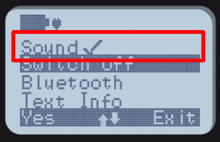 Menu of RadEye shows Sound with checkmark