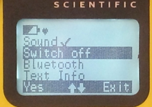 Screen of RadEye menu with "Switch off" emphasized