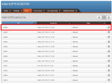 List of identification data in device on browser