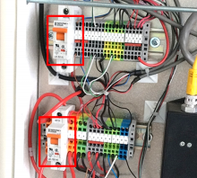 Breaker switches place in up position